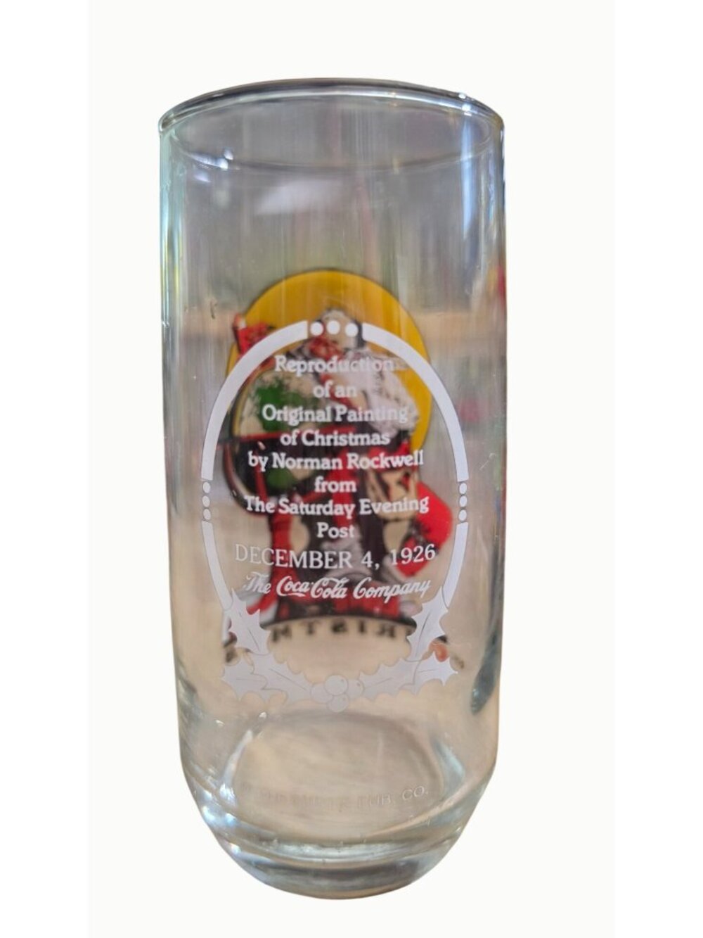 Norman Rockwell Coca Cola Christmas Santa Globe Collector Glass 1926 Reproductio